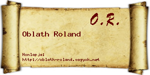 Oblath Roland névjegykártya