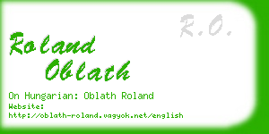 roland oblath business card